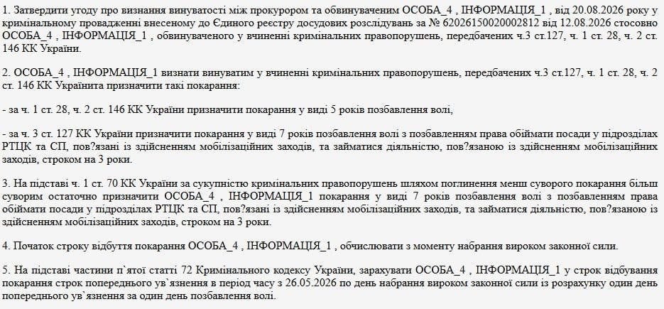 Приморський суд Одеси засудив працівника ТЦК до 7 років за тортури